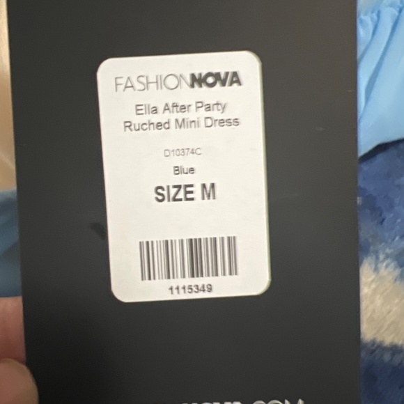 Ella after party ruched mini dress- blue - Picture 2 of 2